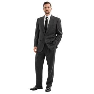 Vintage 90s Palm Beach Wool Pinstripe Suit 44R 38x30 USA